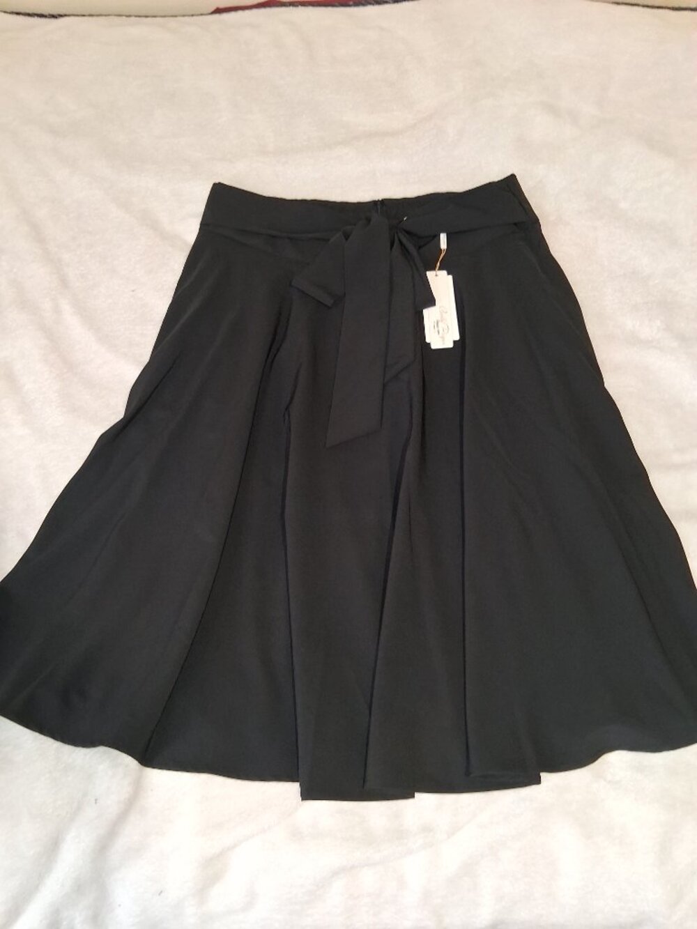 Belle Poque Women’s A-Line Midi Skirt XL Black Flared Skater Retro NEW - Picture 9 of 14